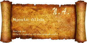 Nyeste Alida névjegykártya